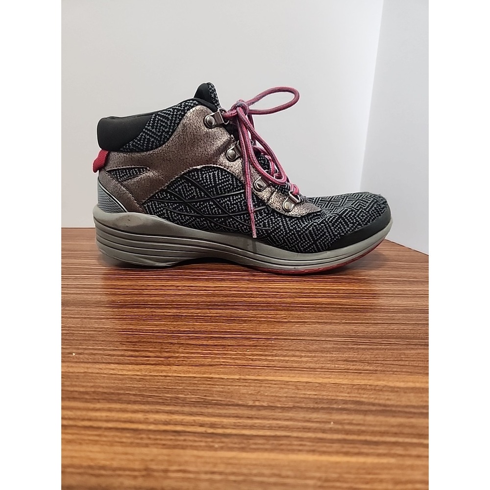 Bzees Hotshot Hiking Boots Womens 9.5 M Horizon Gray Fabric Comfort Gel Lace Up - Picture 7 of 11